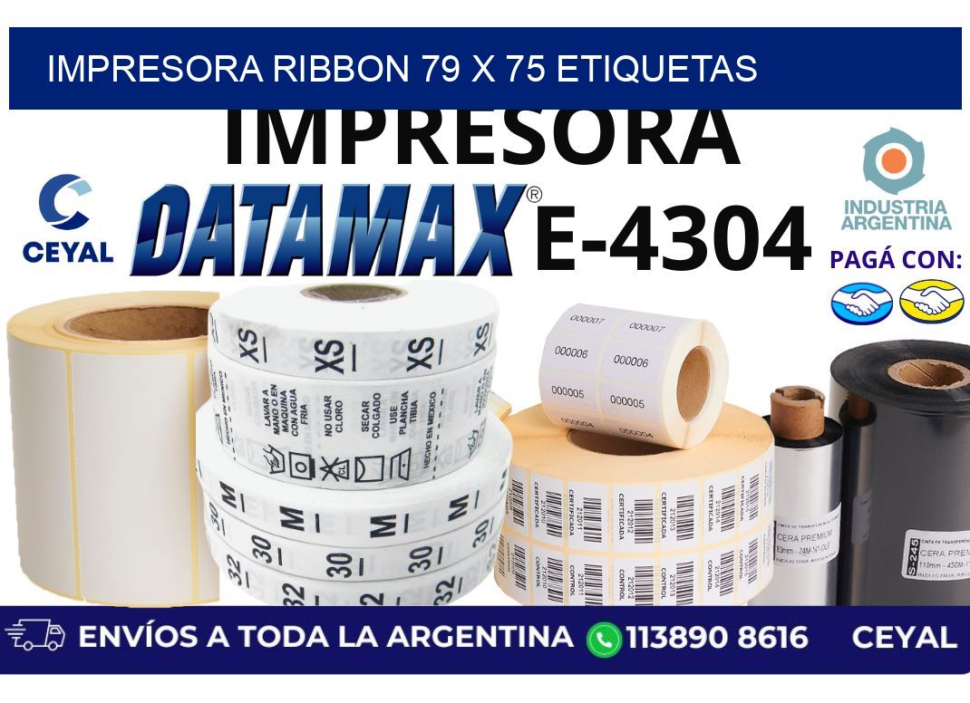 impresora ribbon 79 x 75 etiquetas