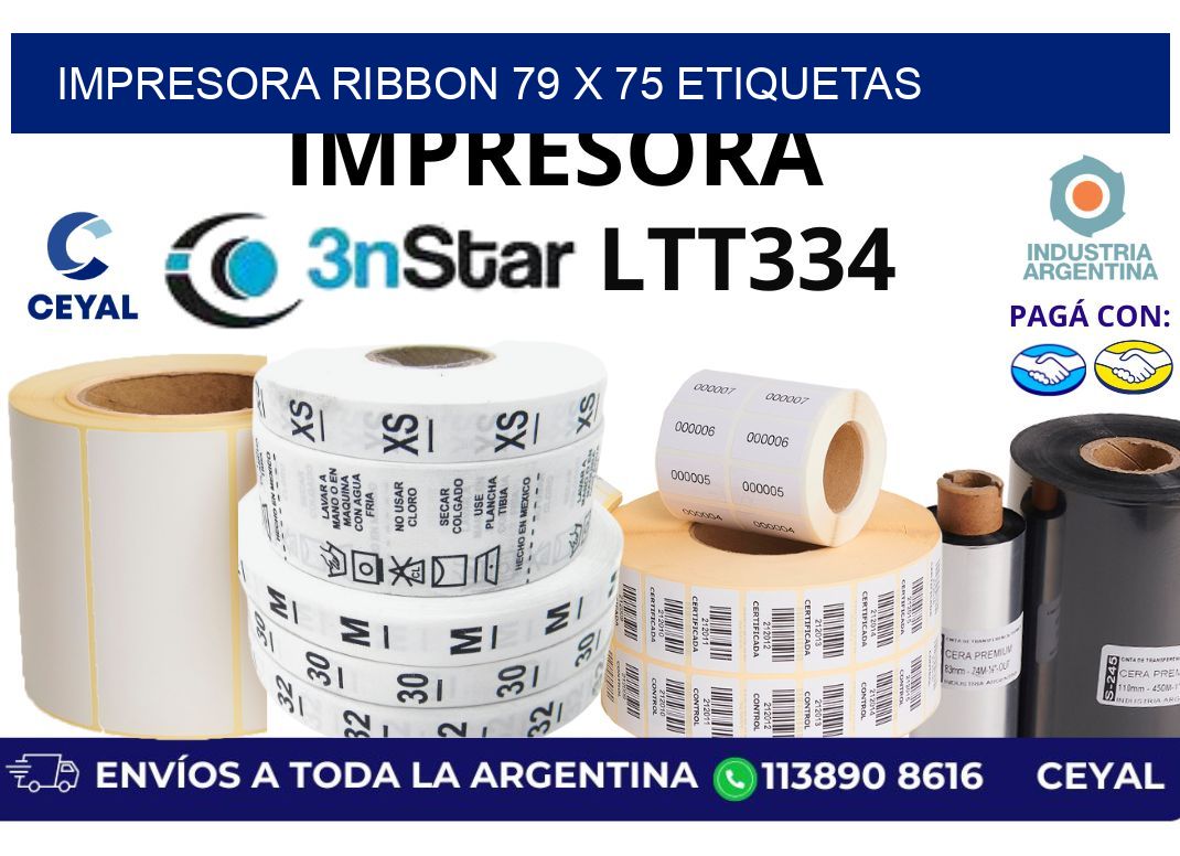 impresora ribbon 79 x 75 etiquetas