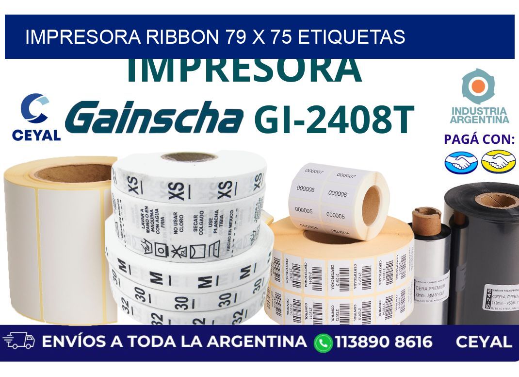 impresora ribbon 79 x 75 etiquetas