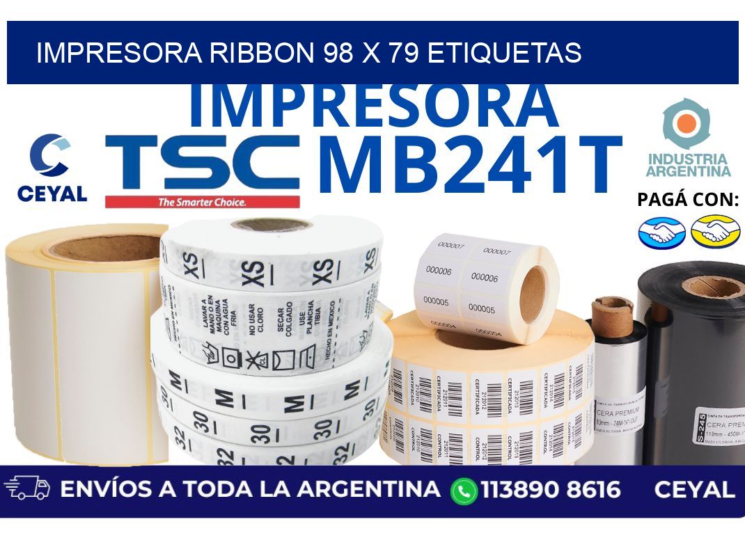 impresora ribbon 98 x 79 etiquetas