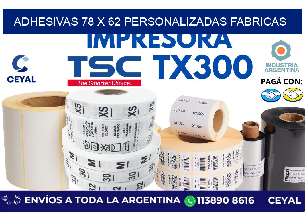 adhesivas 78 x 62 personalizadas fabricas