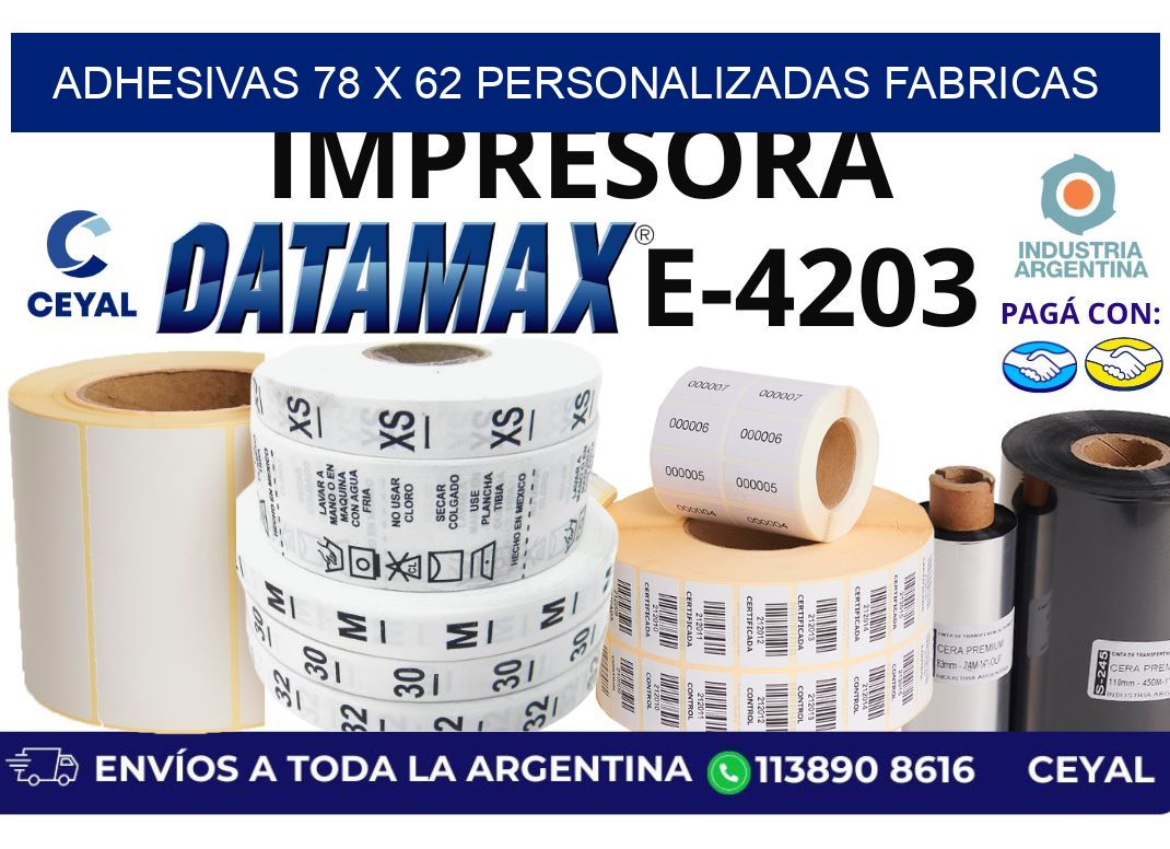 adhesivas 78 x 62 personalizadas fabricas