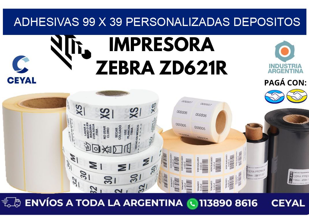 adhesivas 99 x 39 personalizadas depositos