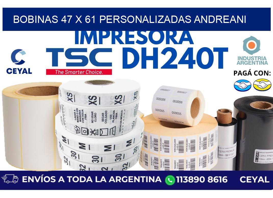 bobinas 47 x 61 personalizadas andreani