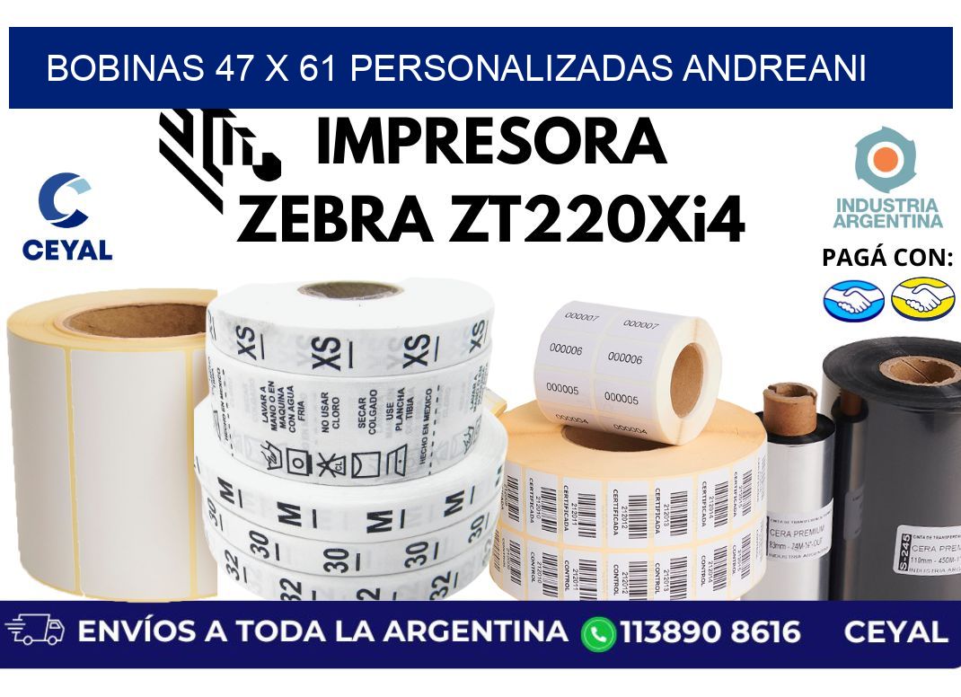bobinas 47 x 61 personalizadas andreani
