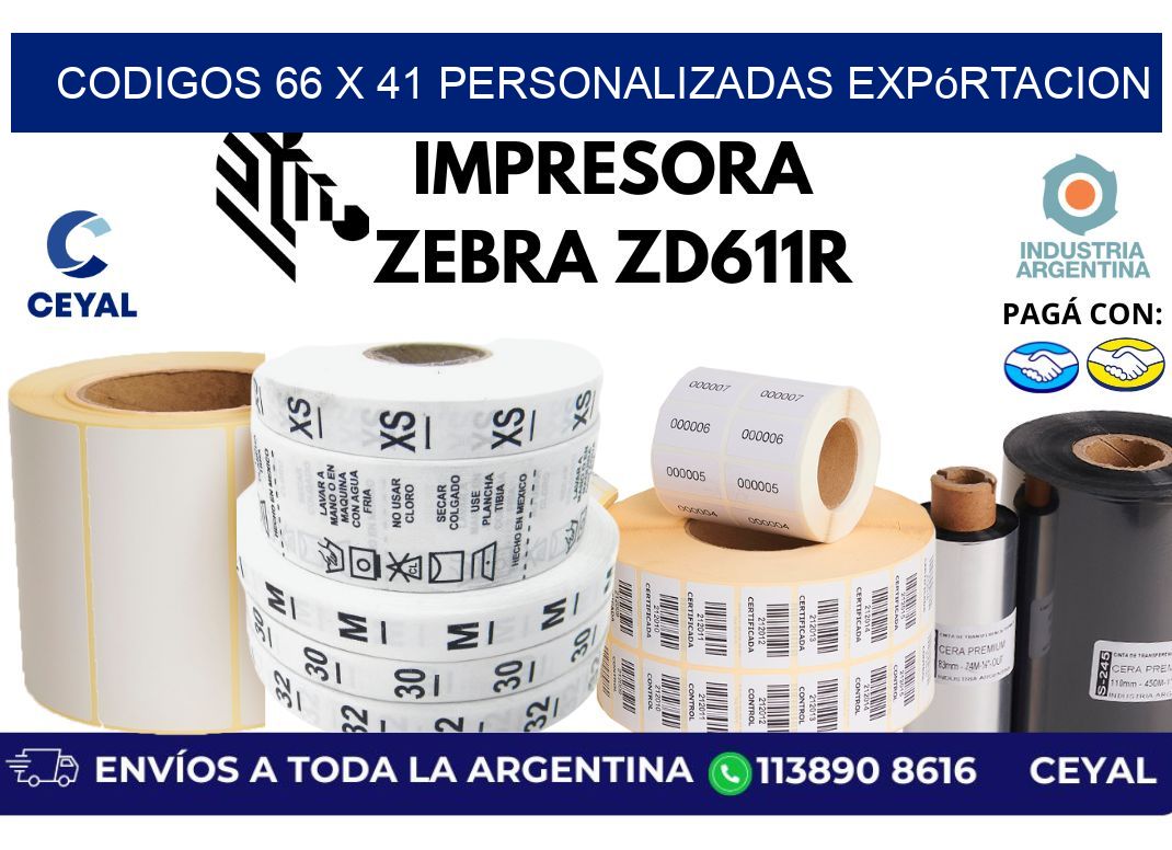 codigos 66 x 41 personalizadas expórtacion