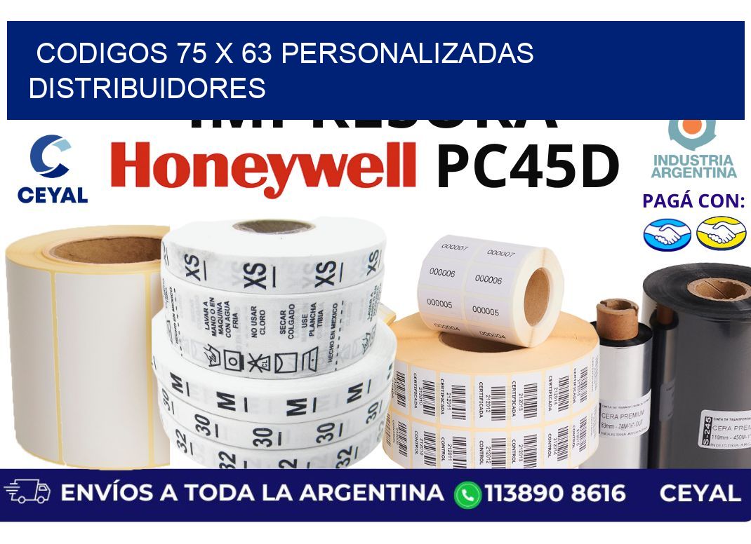 codigos 75 x 63 personalizadas distribuidores