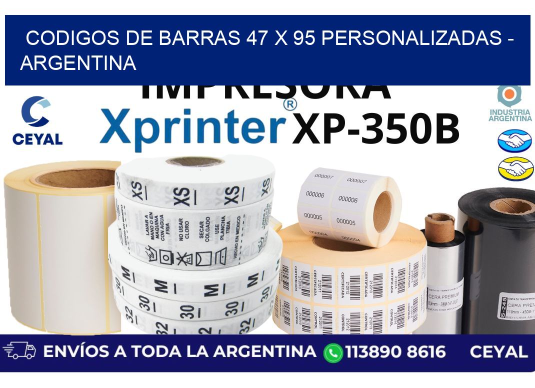 codigos de barras 47 x 95 personalizadas - Argentina