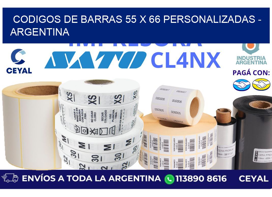 codigos de barras 55 x 66 personalizadas - Argentina