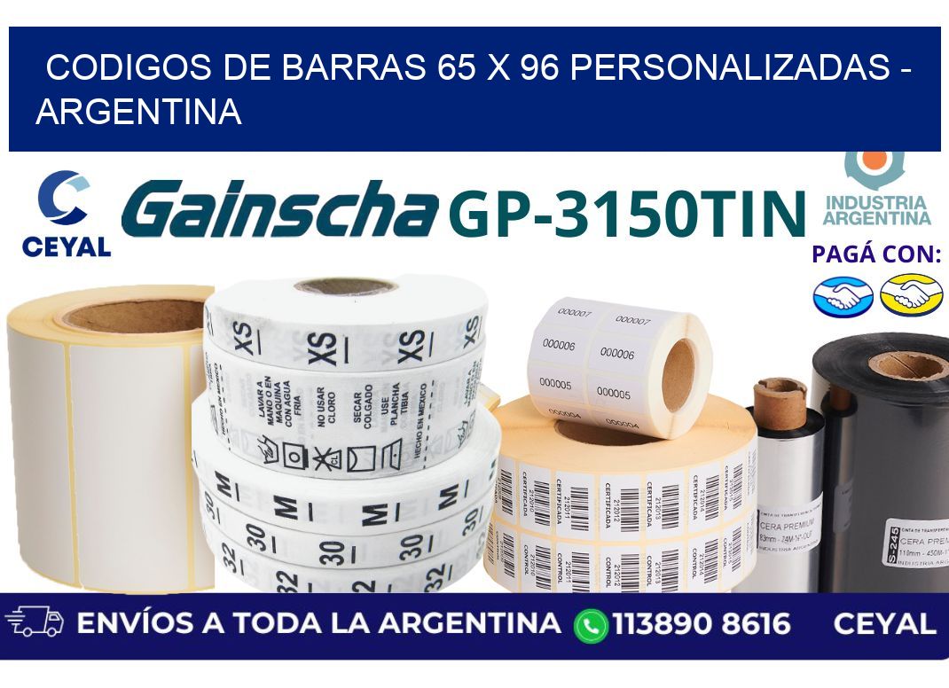 codigos de barras 65 x 96 personalizadas – Argentina