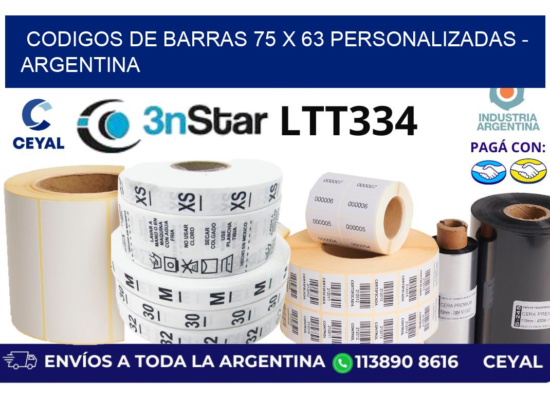 codigos de barras 75 x 63 personalizadas – Argentina