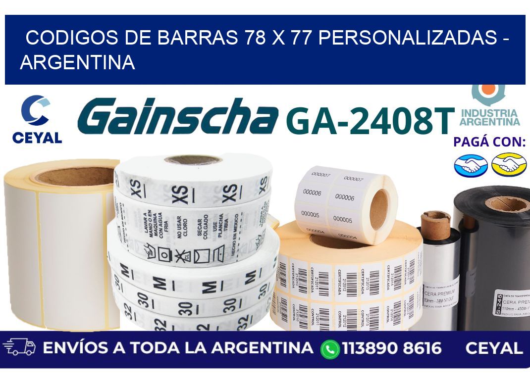codigos de barras 78 x 77 personalizadas - Argentina