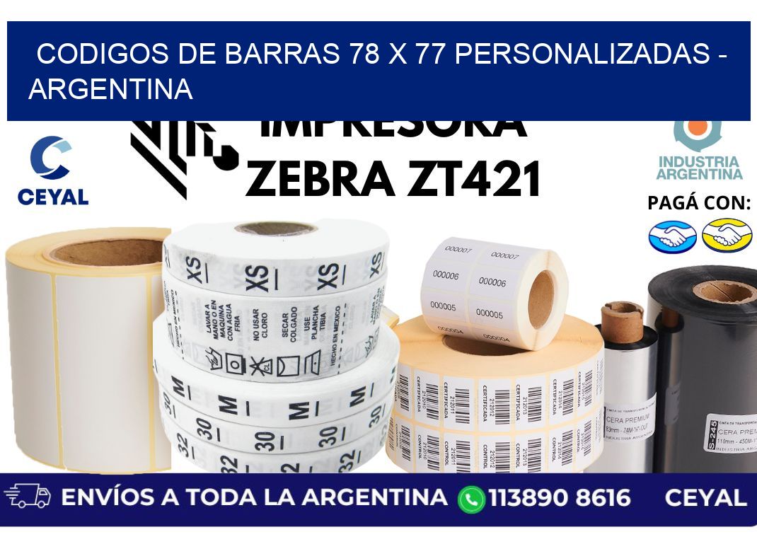 codigos de barras 78 x 77 personalizadas - Argentina