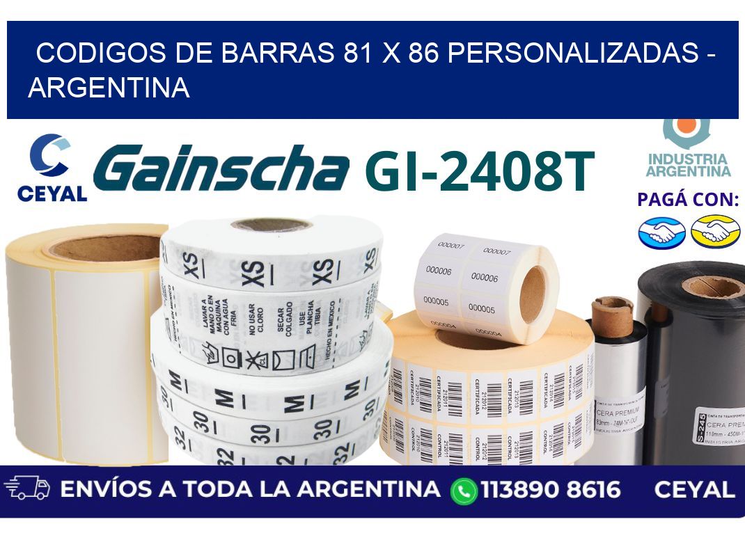 codigos de barras 81 x 86 personalizadas – Argentina