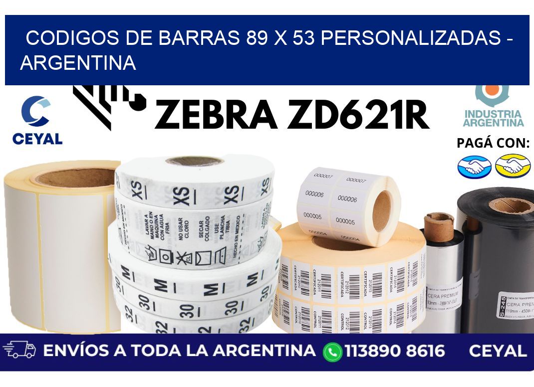 codigos de barras 89 x 53 personalizadas - Argentina