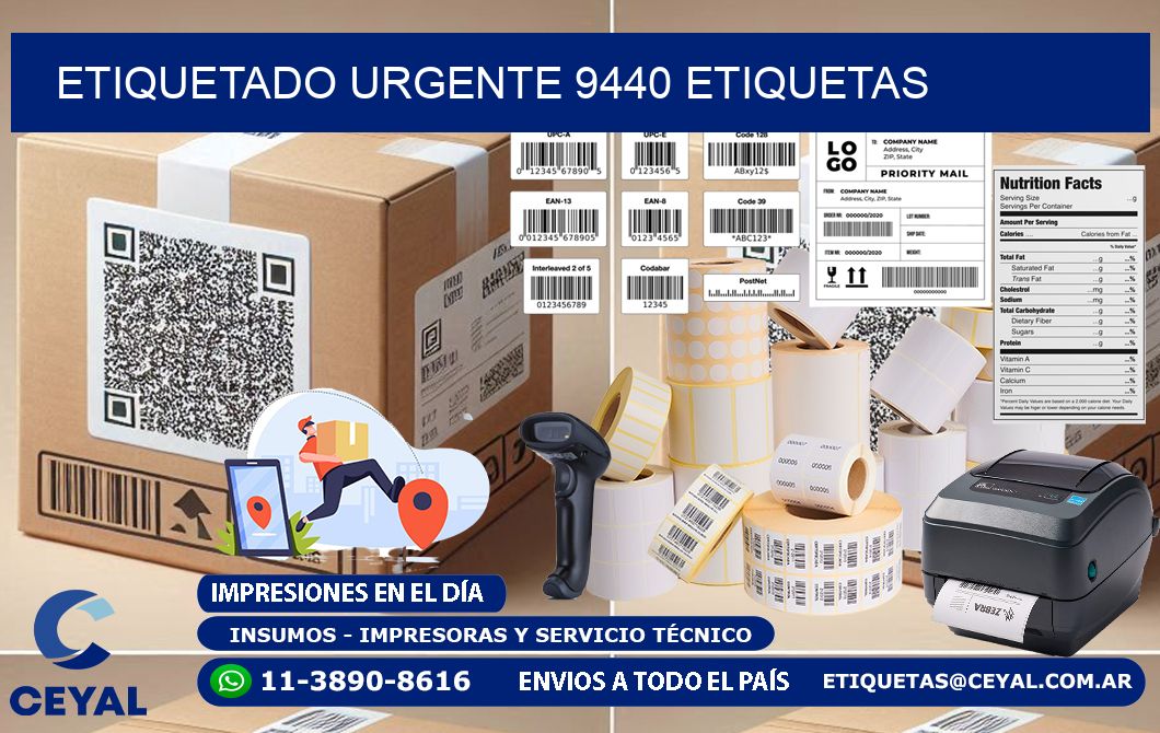 etiquetado urgente 9440 etiquetas