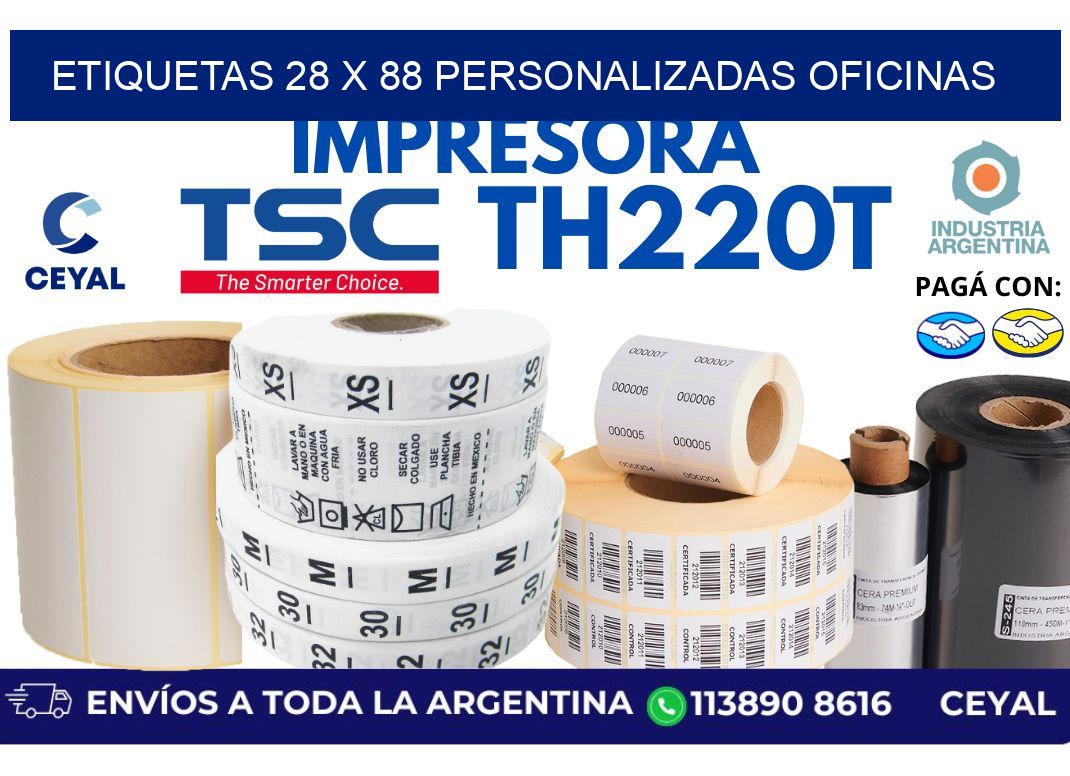 etiquetas 28 x 88 personalizadas oficinas