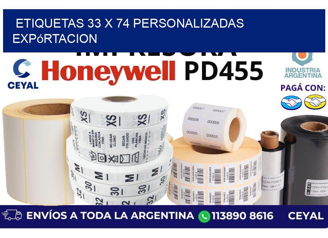 etiquetas 33 x 74 personalizadas expórtacion