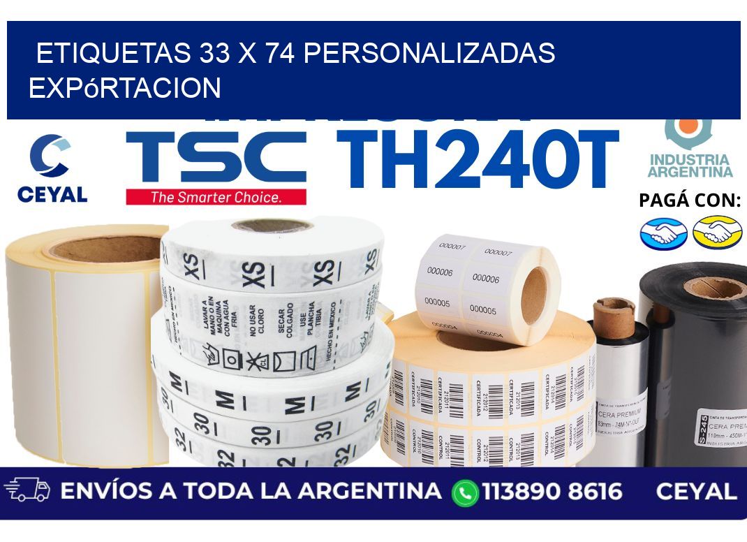etiquetas 33 x 74 personalizadas expórtacion