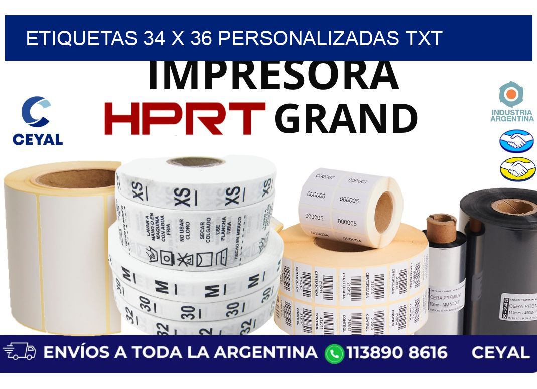 etiquetas 34 x 36 personalizadas txt