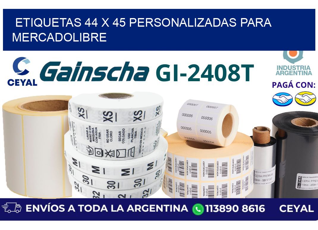 etiquetas 44 x 45 personalizadas para mercadolibre