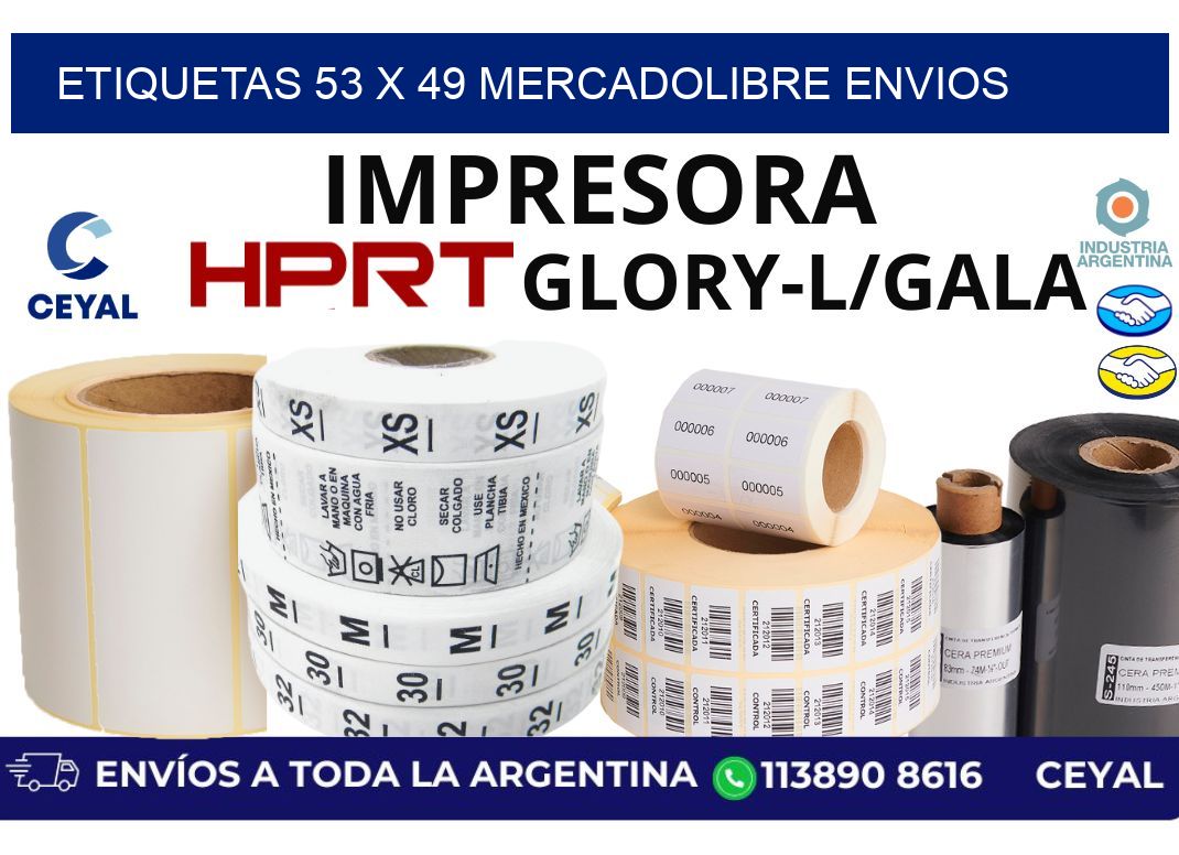 etiquetas 53 x 49 mercadolibre envios