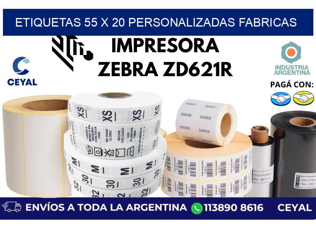 etiquetas 55 x 20 personalizadas fabricas