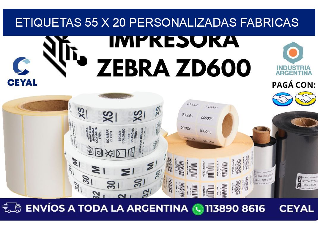etiquetas 55 x 20 personalizadas fabricas