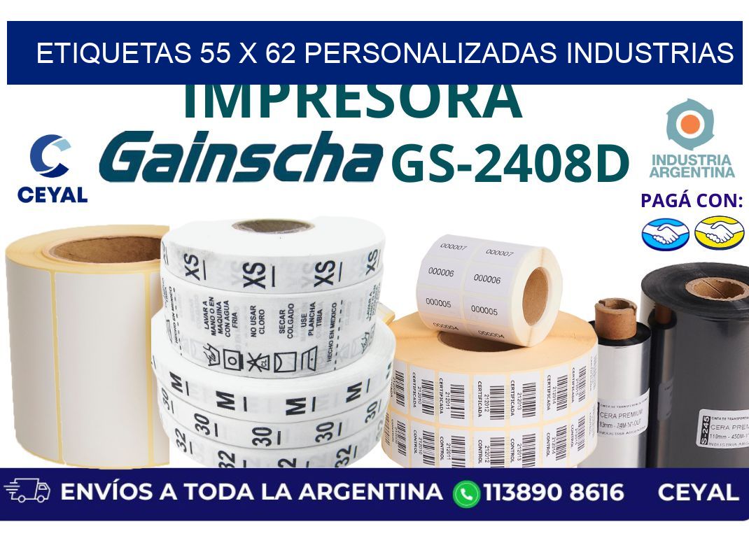 etiquetas 55 x 62 personalizadas industrias