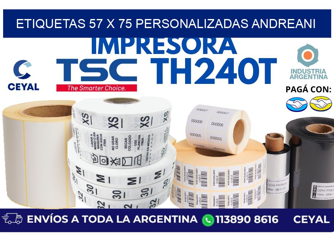 etiquetas 57 x 75 personalizadas andreani