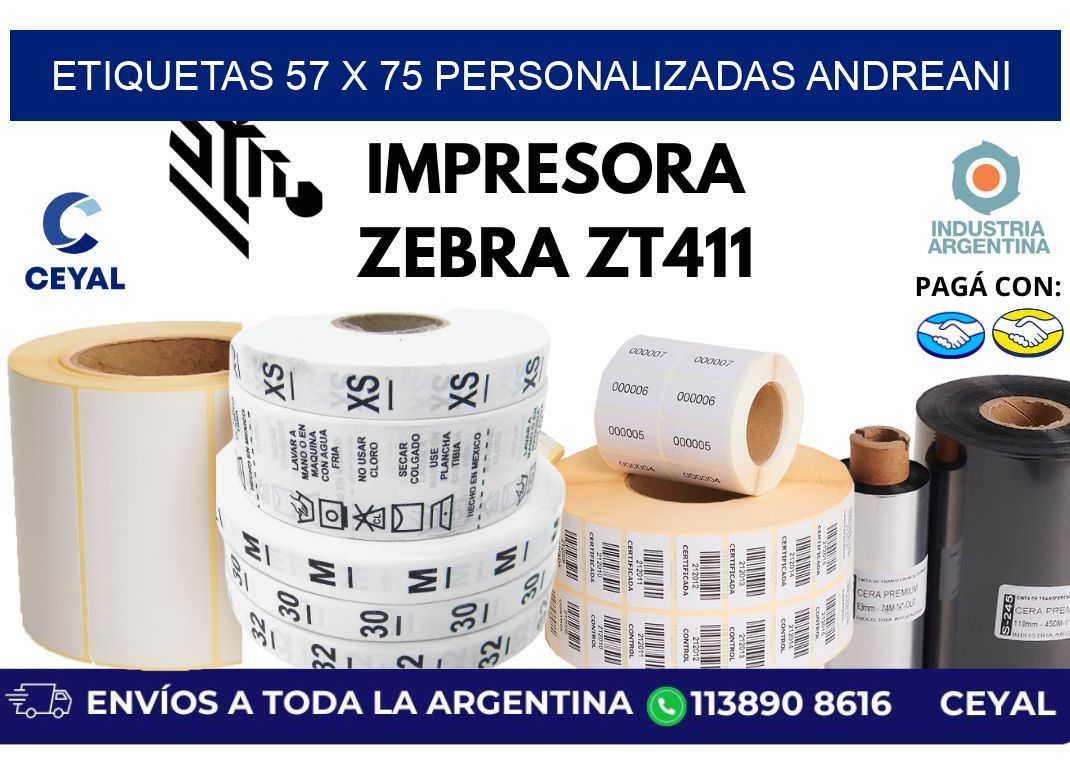 etiquetas 57 x 75 personalizadas andreani