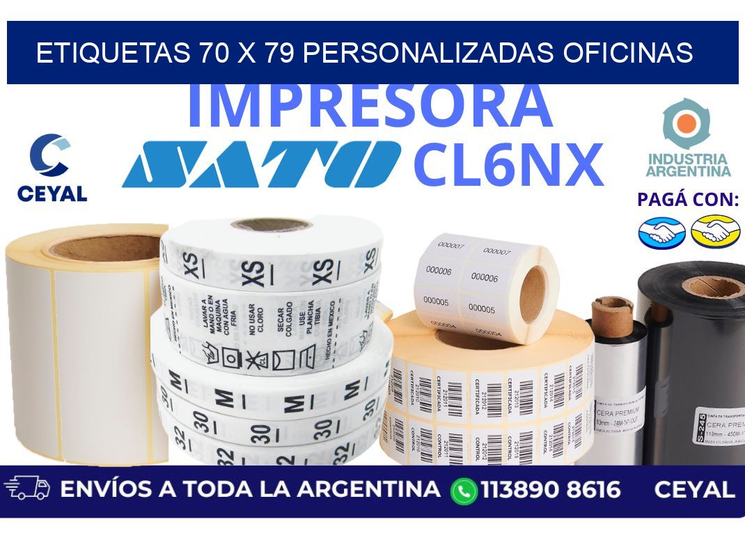 etiquetas 70 x 79 personalizadas oficinas