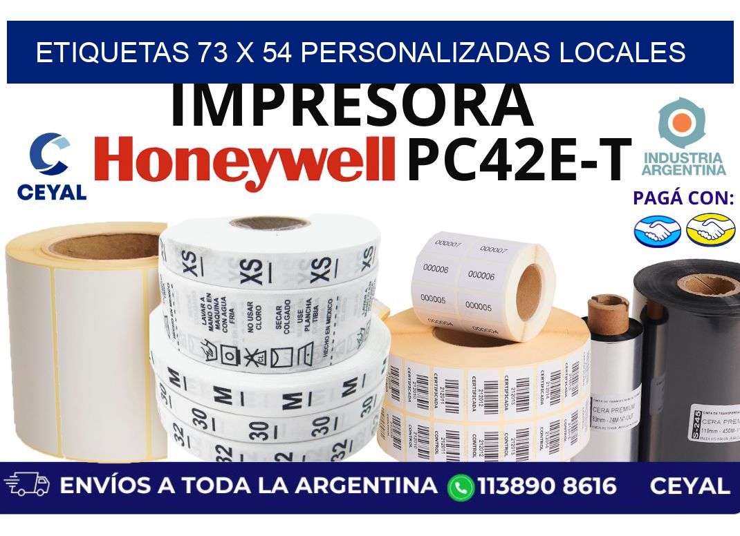 etiquetas 73 x 54 personalizadas locales