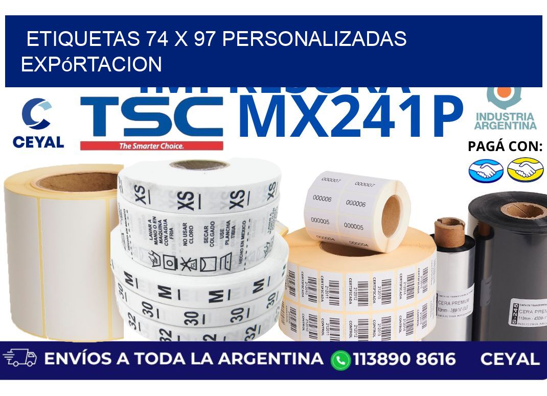 etiquetas 74 x 97 personalizadas expórtacion