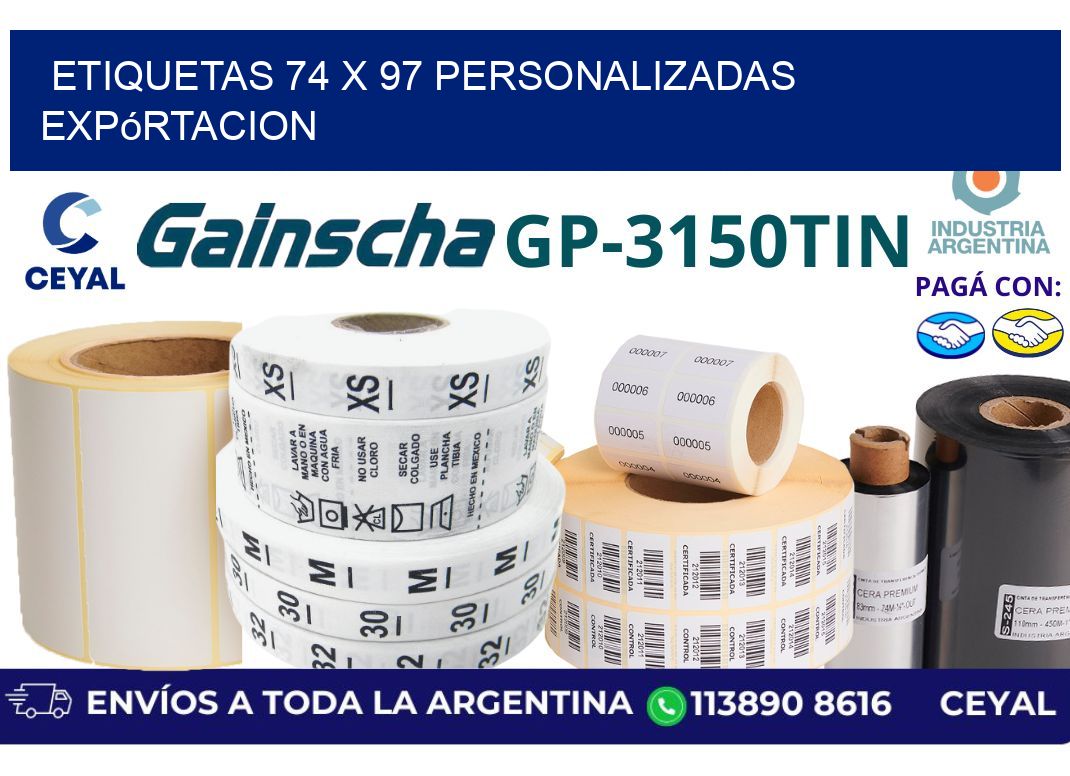 etiquetas 74 x 97 personalizadas expórtacion