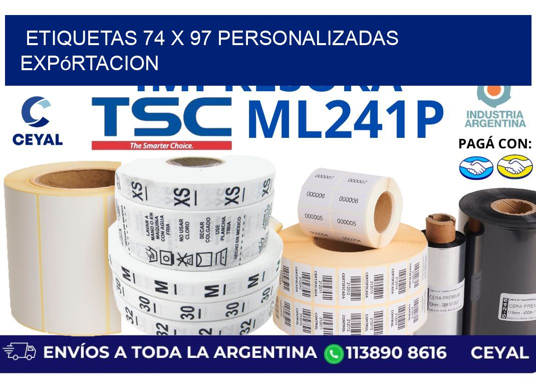 etiquetas 74 x 97 personalizadas expórtacion