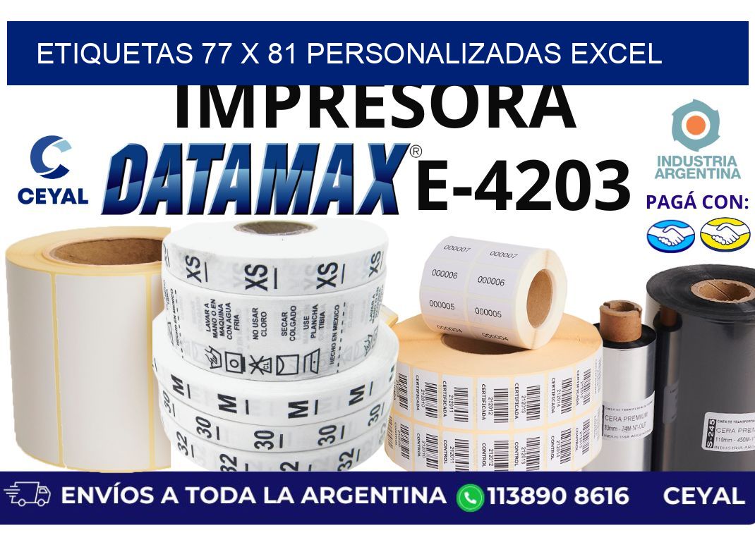 etiquetas 77 x 81 personalizadas excel