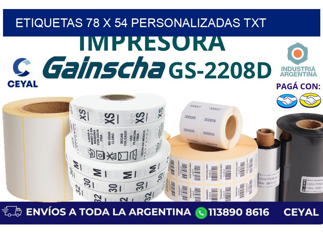 etiquetas 78 x 54 personalizadas txt