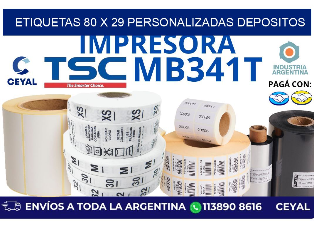 etiquetas 80 x 29 personalizadas depositos