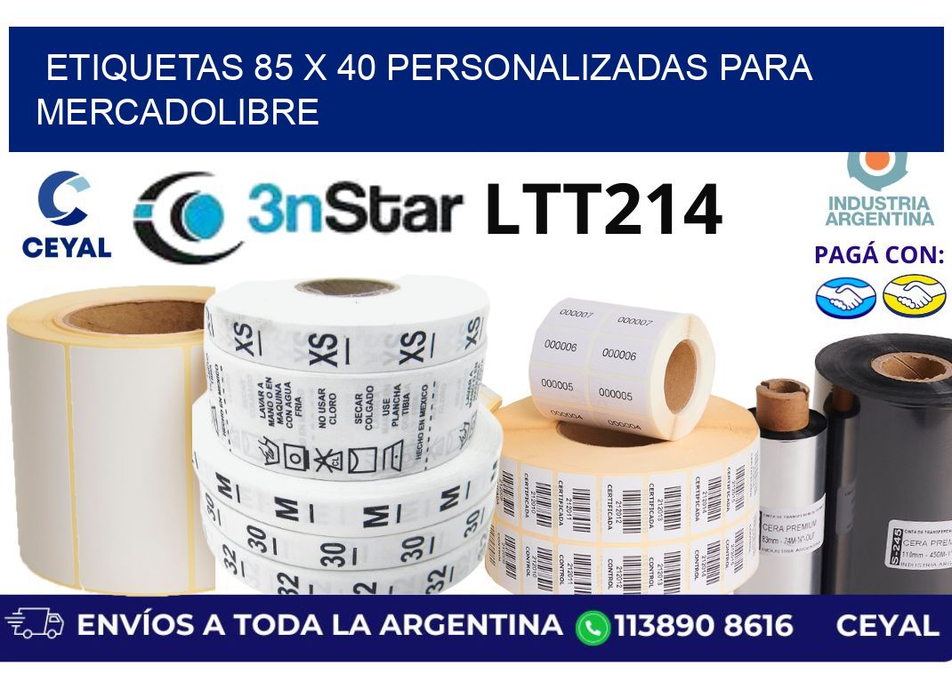 etiquetas 85 x 40 personalizadas para mercadolibre