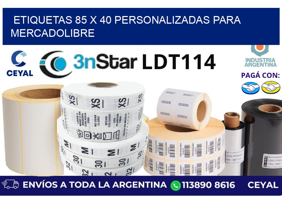 etiquetas 85 x 40 personalizadas para mercadolibre