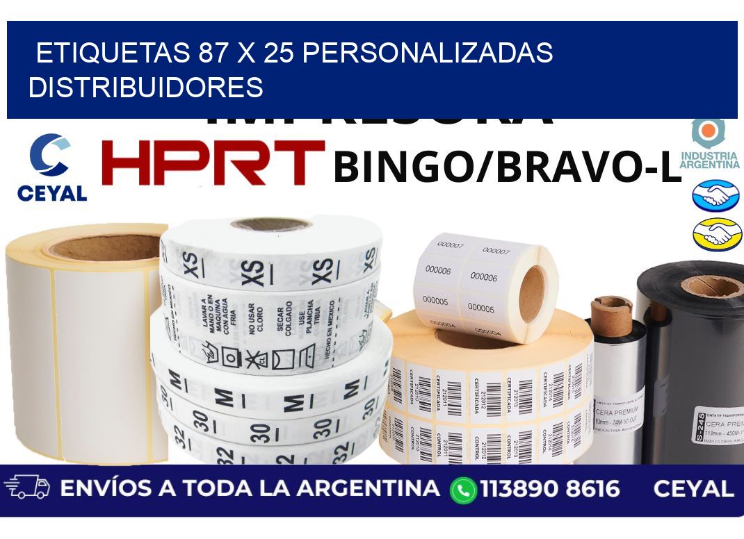 etiquetas 87 x 25 personalizadas distribuidores