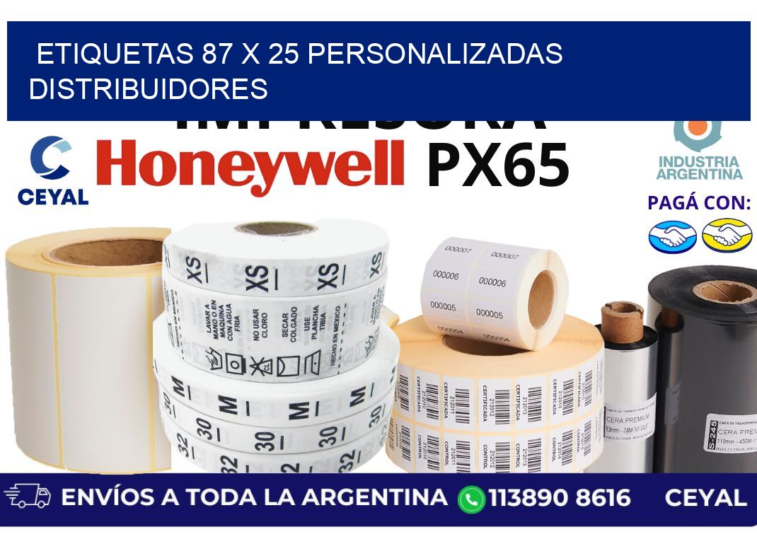 etiquetas 87 x 25 personalizadas distribuidores