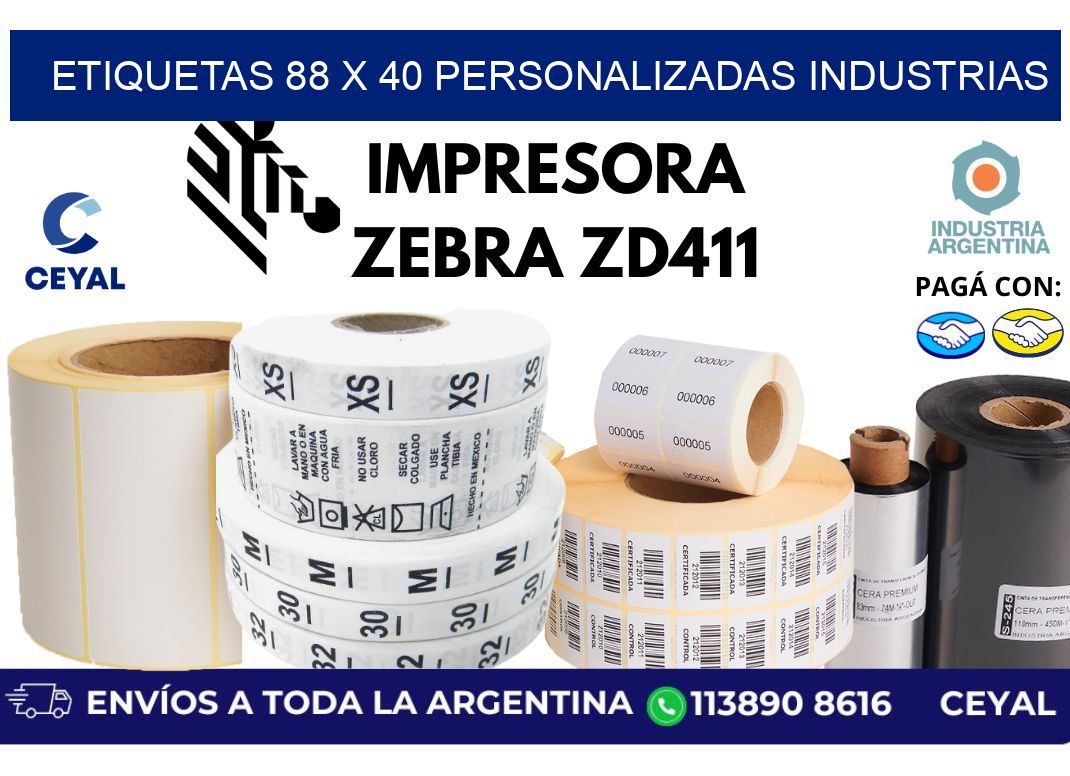 etiquetas 88 x 40 personalizadas industrias