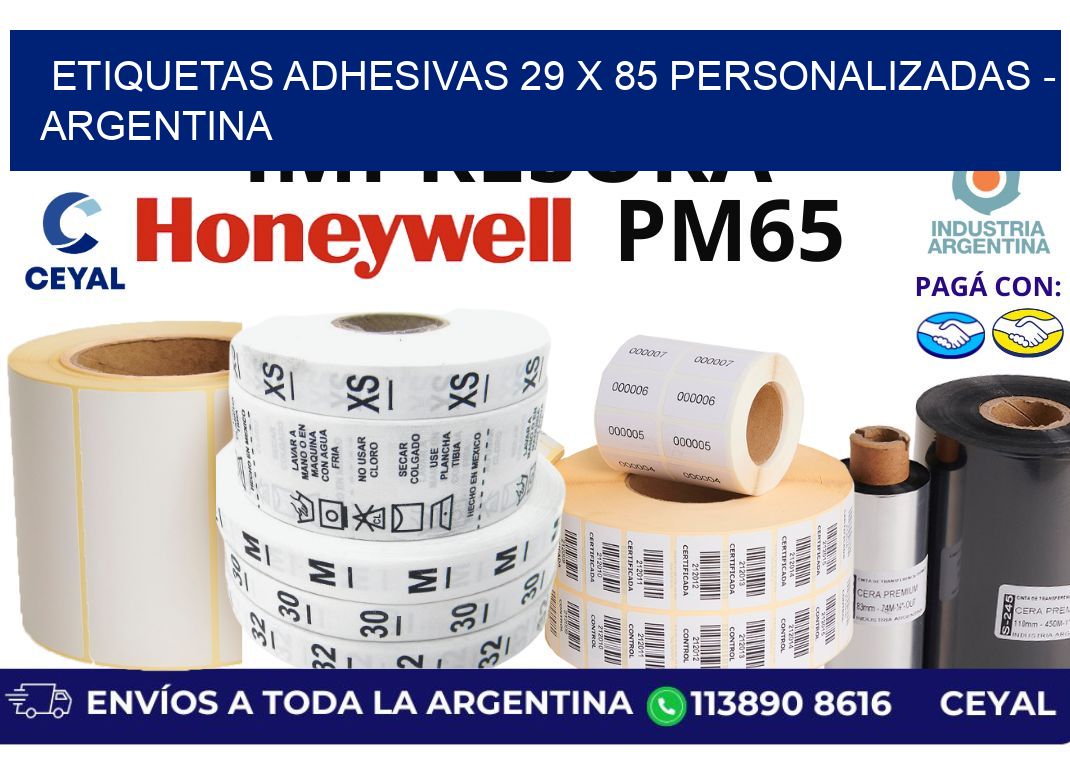 etiquetas adhesivas 29 x 85 personalizadas – Argentina