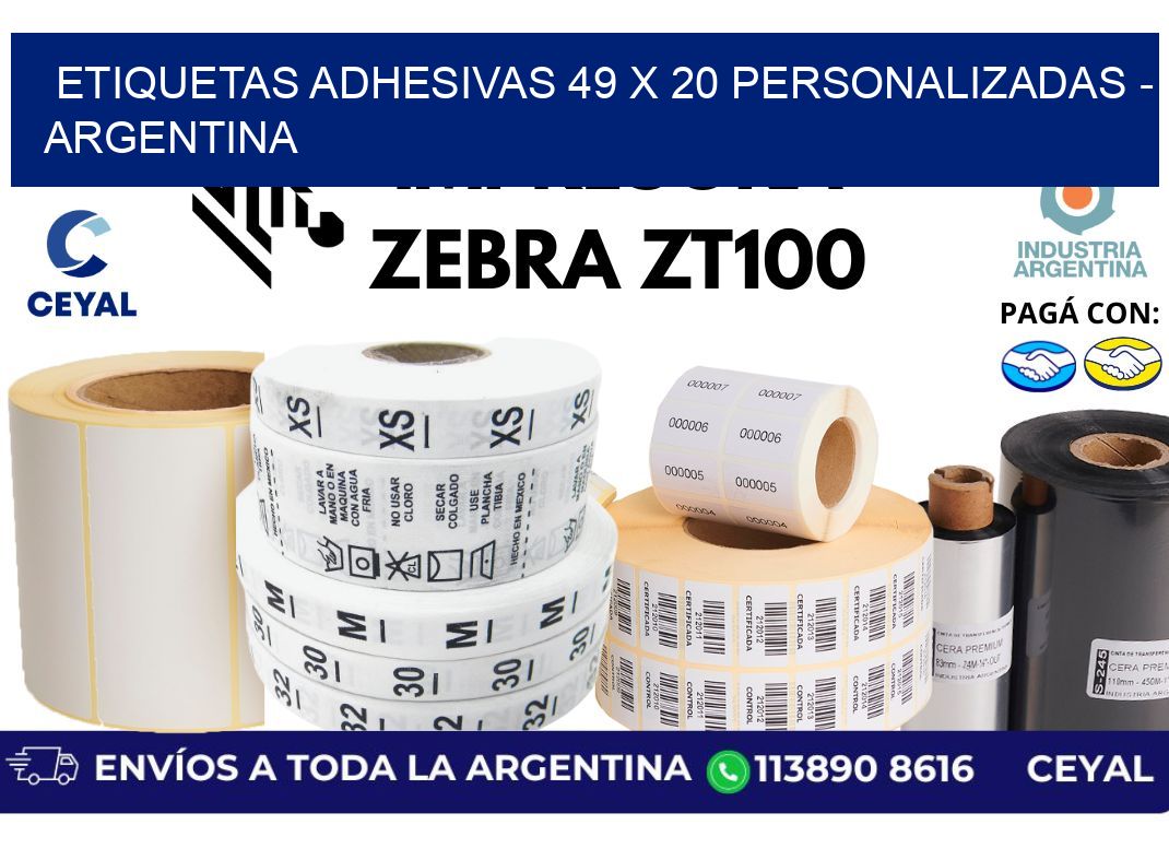 etiquetas adhesivas 49 x 20 personalizadas - Argentina
