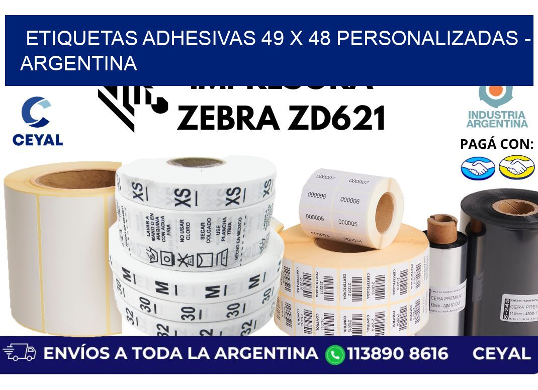 etiquetas adhesivas 49 x 48 personalizadas - Argentina