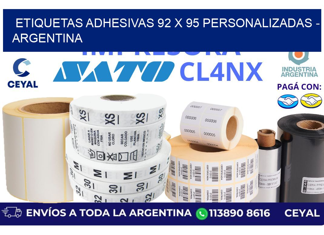 etiquetas adhesivas 92 x 95 personalizadas - Argentina