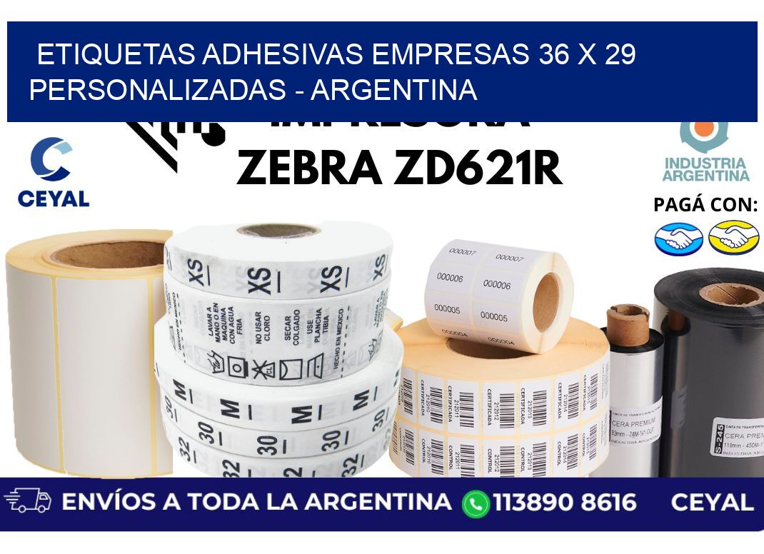 etiquetas adhesivas empresas 36 x 29 personalizadas - Argentina