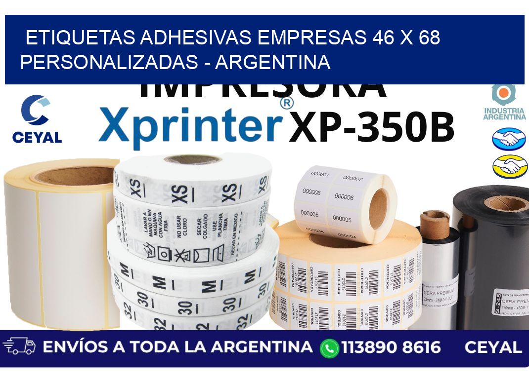 etiquetas adhesivas empresas 46 x 68 personalizadas - Argentina